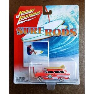 2003 Johnny Lightning 1957 CHEVY NOMAD Pink SURF RODS SERIES 1:64 WHITE WALL 5SP